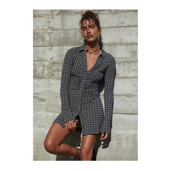 Free People Shayla Printed Mini Dress - Picture 1 of 8